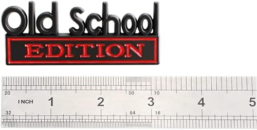 Miniatura 4 de 2 calcomanías de metal 3D de la edición de la vieja escuela, para automóvil, camión, SUV, lateral, trasera, capó, puerta del maletero (negro y rojo)