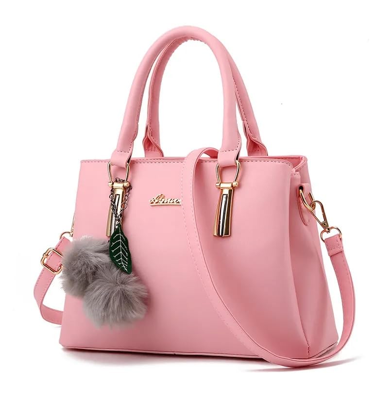 Just Chill Womens Leather Handbags Purses Top-handle Totes Shoulder Bag for Ladies(05-Pink)