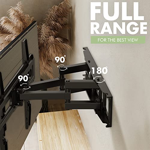 TV Wandhalterung für 32-65 Zoll Bildschirme VESA 75x75 bis 400x400mm Schwenkbare Neigbare und Ausfahren für LED, OLED, Flach & Curved Wandhalter Fernsehers - Max Last 55 kg – Bild 4