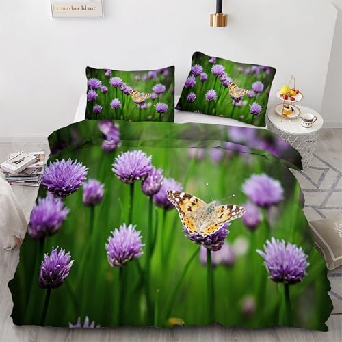 Housse de Couette 200x200 Fermeture Éclair Facile Parure Lit Microfibre