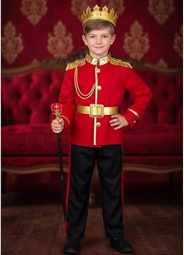 Miniatura 7 de Disfraz de Príncipe Encantador para niños, disfraz de rey real para niños, disfraz de príncipe real para fiesta de cosplay, 4-13 años