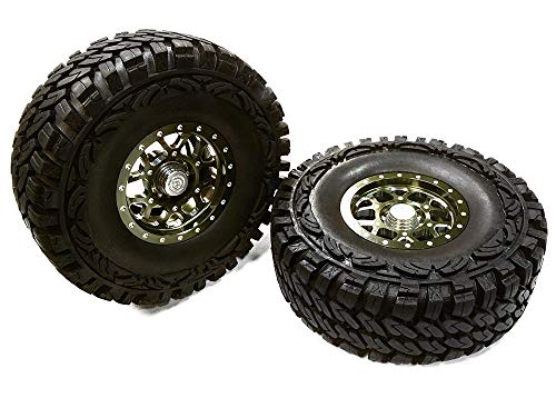 Integy RC Billet Machined B9-Spoke 1.9-inch Wheel & Tire Set (2) for Scale Crawler (O.D.=113mm)