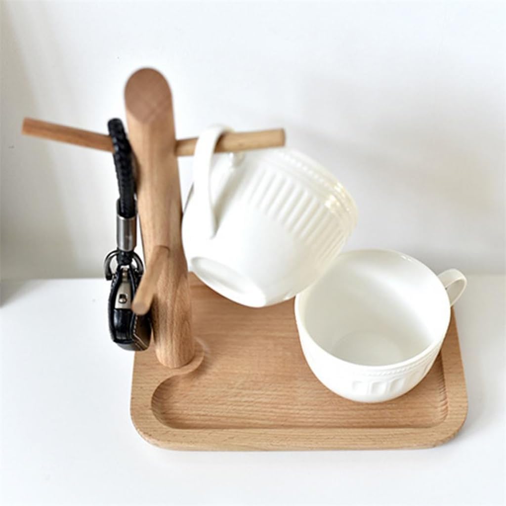 FMURY Keys Storage Rack Wood Tree Branch Hook Rack Multifunctional Jewelry Storage Box Living Room Door Decoration