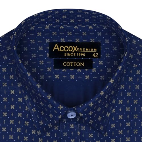 Image of ACCOX Men's Breathable Cotton Half Sleeves Printed Regular Fit Shirt (GCR498)