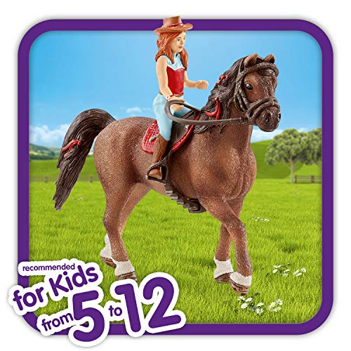 SCHLEICH-Figurine Horse Club Hannah & Cayenne, 42514, Mehrfarbig & 42434 - Pferdekoppel mit Eingangstor – Bild 4
