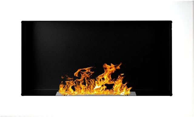 Bio Ethanol Fire BioFire Fireplace Modern 650 x 400 White 