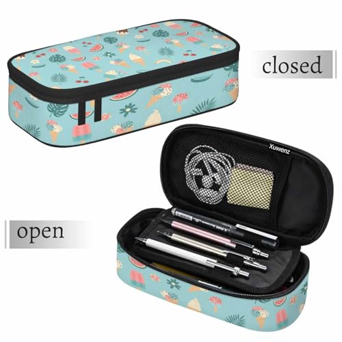 Image of Sweet Dessert Pencil Case Ice Cream Pineapple Watermelon Summer Pencil Bag Pouch Box Organizer for College School Students Boy Girl