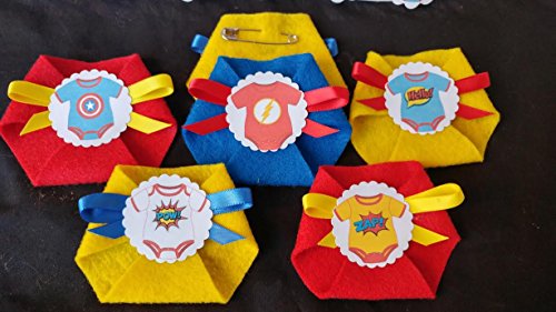 Dirty Diaper Game 24 pack Super Heroes Onsies Safety Pins Included
