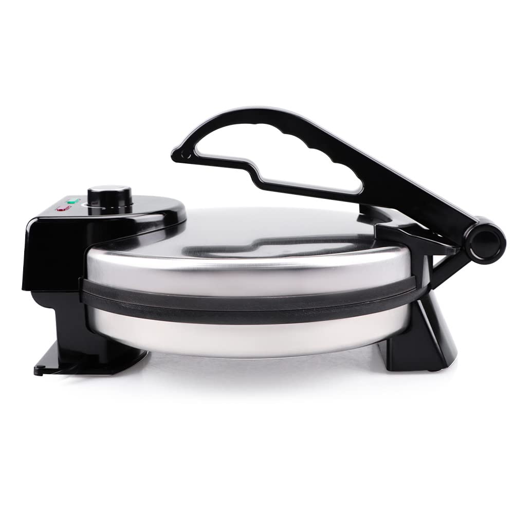 Roti Maker Chapati Maker - Prensa de tortilla de estilo mexicano para hacer tortillas caseras Tacos Pan plano Chapati Rot,Acero inoxidable