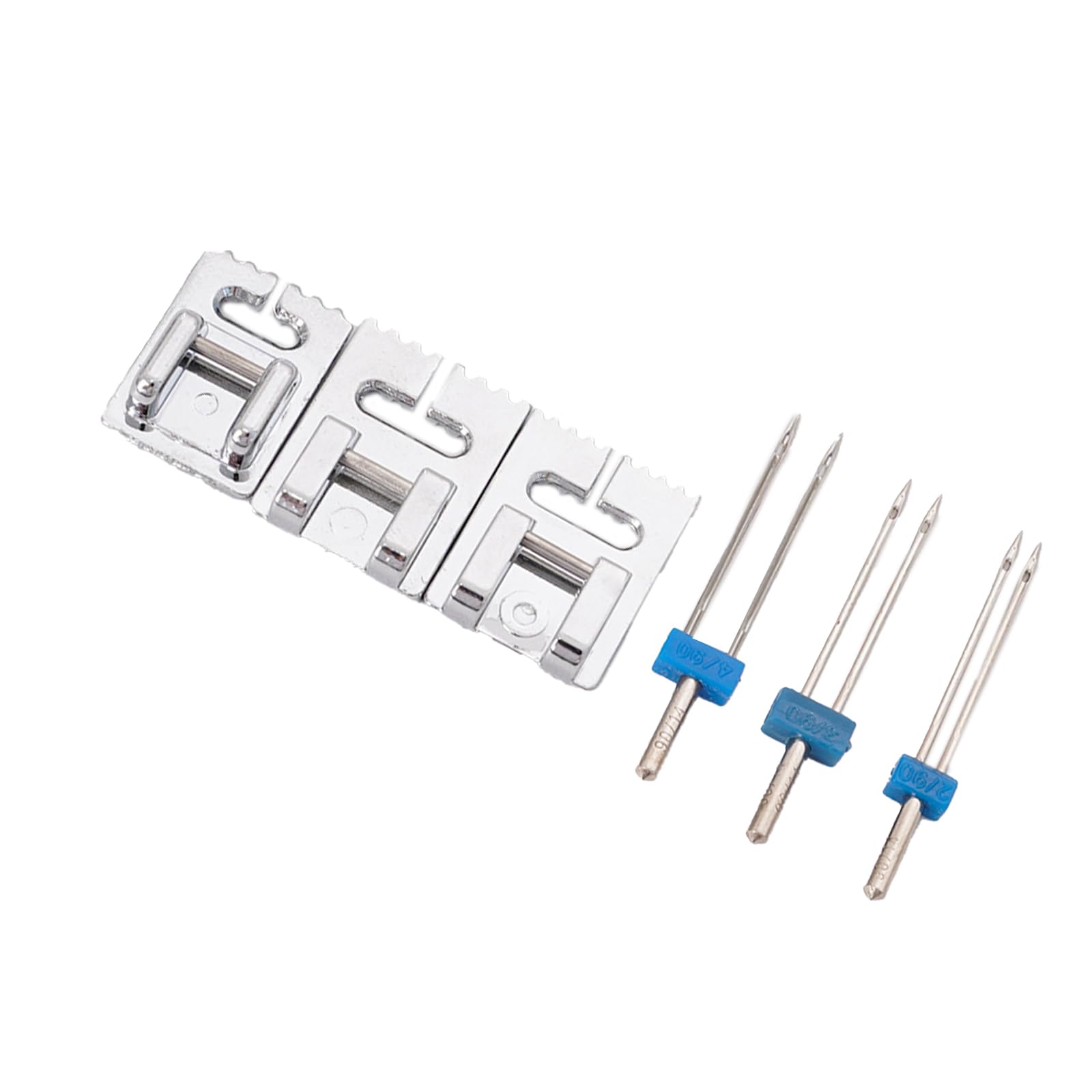 FIRSTXIU 3Pcs Twin Needle Set With Pintuck Presser Foot For Household Sewing Machine 2/90 3/90 4/90 Sewing Machine Twin Needle