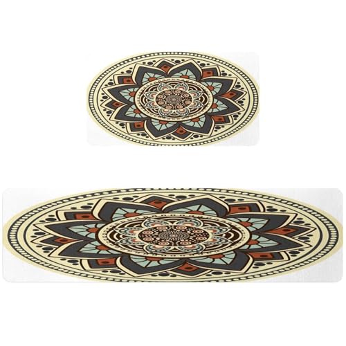 Alfombrillas de cocina redondas mandala VAPOKF lavables pack de 2 2