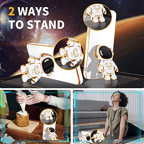 Image of for Samsung Galaxy A71 Case Cute 3D Astronaut Stand Design Camera Protection Shockproof Soft Back Cover for Samsung Galaxy A71 (White)