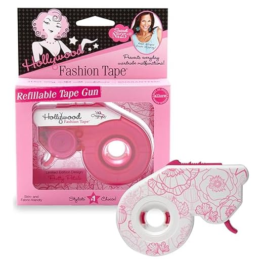 Hollywood Fashion Secrets Tape Gun, Refillable Tape Dispenser, Pretty Petals Edition