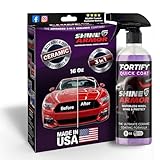 SHINE ARMOR Fortify Quick Coat: 3-in-1 Complete Detailing Spray - Car Wax, Waterless Wash and Ceramic Coating - Paint Protection for Cars, Trucks, Bikes and SUVs, Made in USA, 16floz