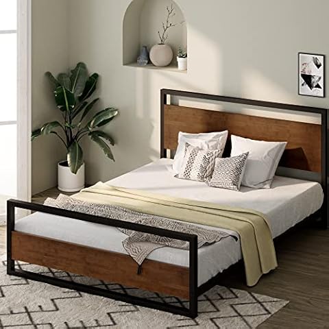 ZINUS Suzanne Bamboo and Metal Platform Bed Frame Cover