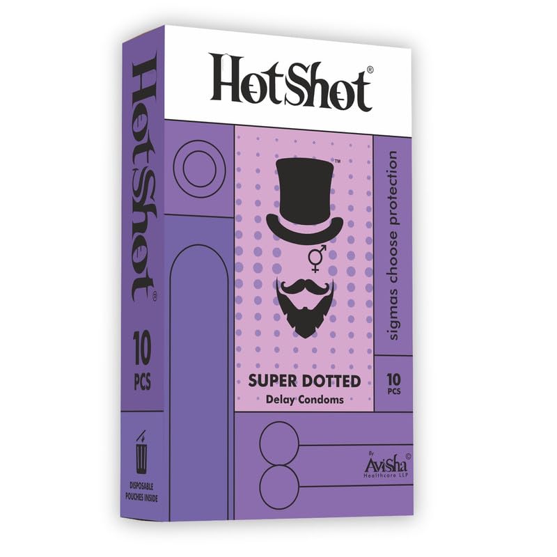 HOT SHOT Super Dotted Extra Time Condom for Men -10 Count