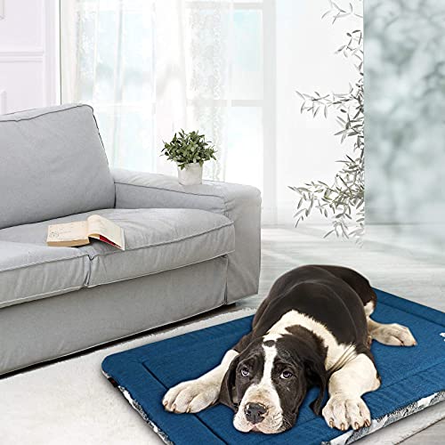 KROSER Große waschbare Hundematte 137 x 84 cm, Hundedecke, Sommer- und Winter-Hundepolster, gepolstertes Hundebett, geeignet für mittelgroße Hunde mit einem Gewicht von bis zu 59 kg