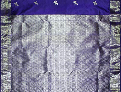 Generic blue handloom silk saree in pure silk – image 3