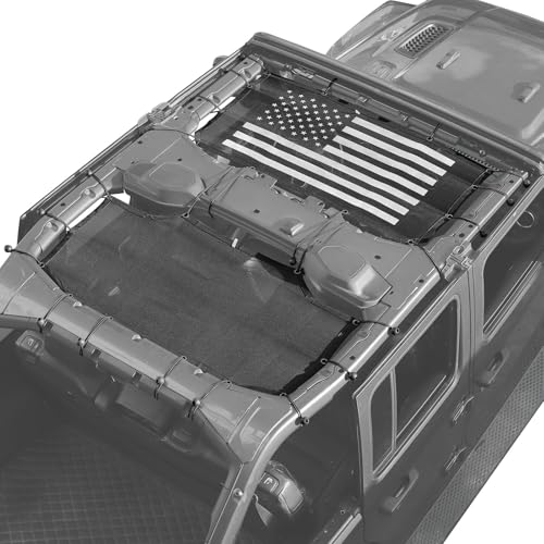Protection UV Jeep Wrangler JLU par pare-soleil en maille JeCar 2018-2024