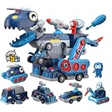 Toys for 5+ Year Old Boys, Take Apart Dinosaur, Magnetic Building Blocks Vehicles Play Set, 5 in 1 C