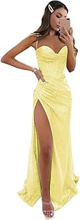 Women's Sequin Corset Prom Dresses for Women 2025 Mermaid Formal Evening Party Gowns - Buy now