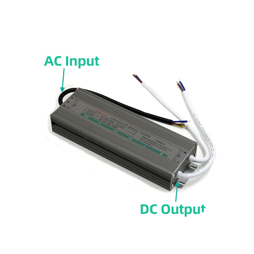 LED-Transformator, wasserdicht, AC 110 V, 220 V auf DC 12 V, 24 V, LED-Controller, 60 W, 12 V (Farbe: 200 W, Größe : 24 V)