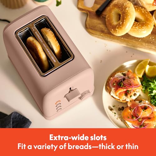 bella 2 Slice Toaster, 6 Setting Shade Control w Reheat, Cancel, Bagel & Defrost Buttons, Removable Crumb Tray, Anti Jam & Auto Shutoff, Auto Centering Guides & Cord Wrap, 900 Watt, Blossom - Image 4