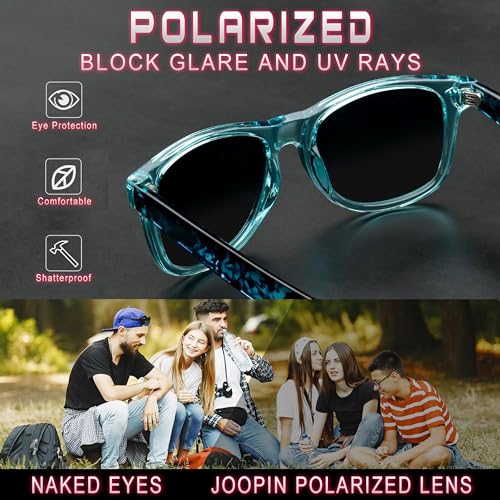 Image of Joopin Square Sunglasses Polarized UV400 Designer Sun Glasses Men Women | Oversized, Plastic Frame, Retro, Vintage, Unisex, Trendy Shades for Driving, Party, Fishing, Business, Costume