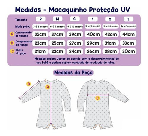 Macaquinho Roupa De Banho Verão Com Proteção Solar Uv Praia (BR, Alfa, Único, 3, Dino Baby M51)