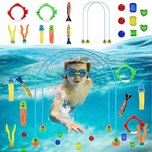 Kit De 16 Jouets De Plongée Pour Piscine - Dauphins, Torpilles, Algues Et Pierres Précieuses - Jouets D'été Sous-marins - 7