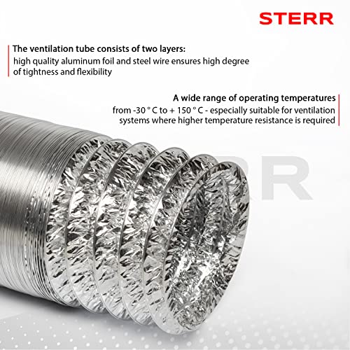 STERR - 6 m di tubo flessibile in alluminio da 100...