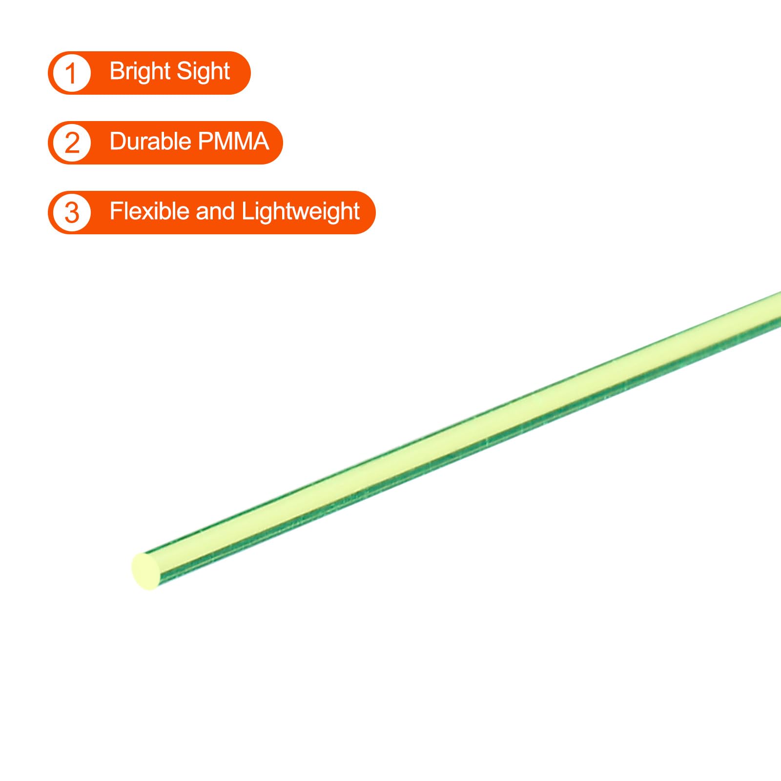 QUARKZMAN Sostituzione Fibra Ottica Mirino Aste, 5pz 1mmx15cm PMMA per Archi Mirini DIY Arte Fluorescenza Verde