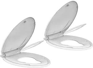 Toilet Seat Elongated,Toilet Seat with Toddler Seat Built in, Potty Training Toilet Seat Elongated Fits Both Adult and Child, with Soft Close,Easy Install and Clean - White(2 Piece)