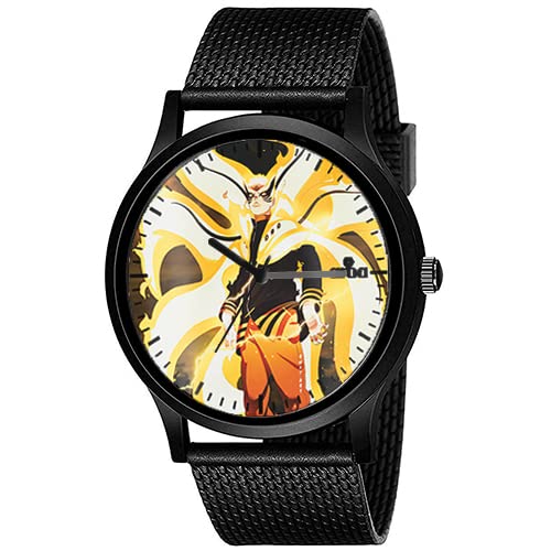 AROA Watch New Watch for Naruto-Uzumaki Baryon Mode Fire and Freak Model : 472 Men Black Metal Type Rubber Analog Watch Yellow Dial for Men Stylish Watch for Boys (B0C43BXPK6) Amazon Price History, Amazon Price Tracker