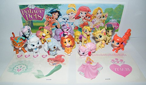 Disney Princess Palace Pets Set of 12 Mini Figures and Special Temporary Tattoos featuring Puppies, Kittens and Ponies