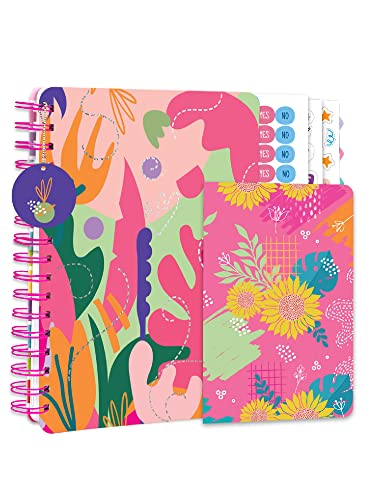 Image of Doodle I The Happiness 2024 Planner I Undated B5 Planner + 4 Sticker Sheets + 64 Pages Pocket Planner with Premium Gift Box | Tear Away Note Cards & Quote Cards | Activity Pages | To do lists I 268 Pages I 80 GSM I Wiro Bound (Spring Melody)