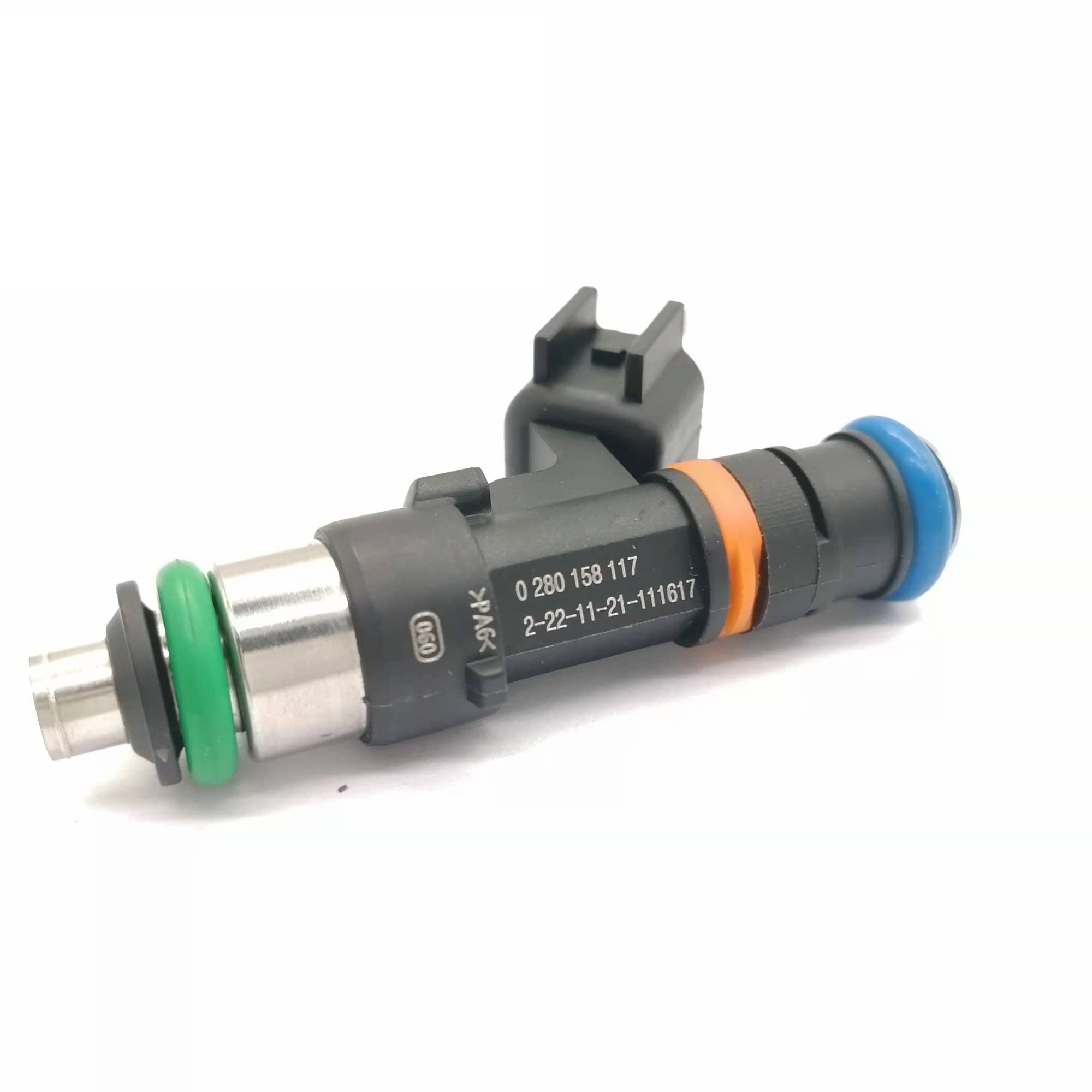 Inyector Combustible Gasolina 4X 0280158117 1000cc 90lb E85 EV14 inyector de Combustible 48mm para Golf-para Passat-1,8 T Boquilla inyección de Motor de Alta impedancia Inyector