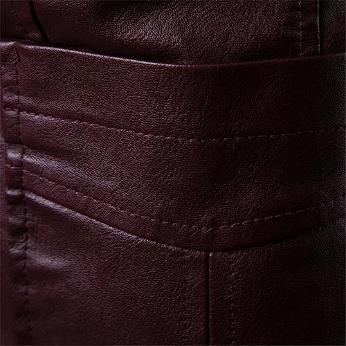 Dninmim Men's Casual Lapel Leather Dress Coat Business Casual Pu Blazers Jacket4