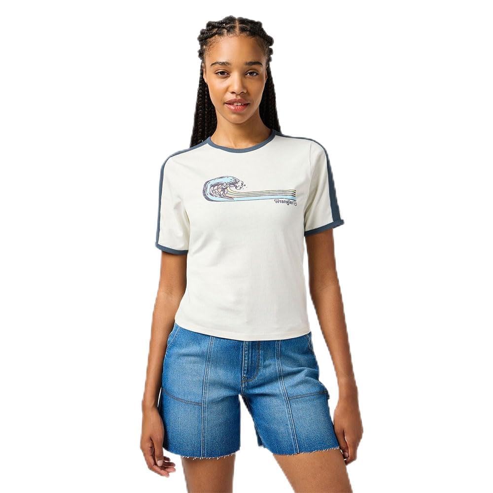 Wrangler Ringer Tee, Vintage White, S