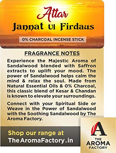 Image of The Aroma Factory Green Apple,Attar Jannat & Lavender Agarbatti for Pooja,Luxury Incense Sticks,100% Herbal Fragrance, 0% Sulphates (Bottle Pack of 3x100g)