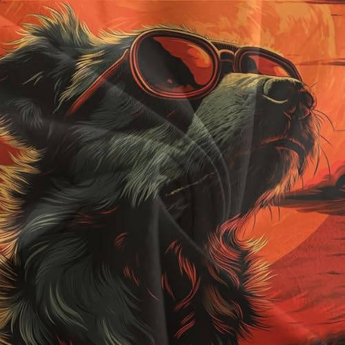 Housse de couette Chien Lunettes Soleil fermeture éclair lit 260x220 - 7