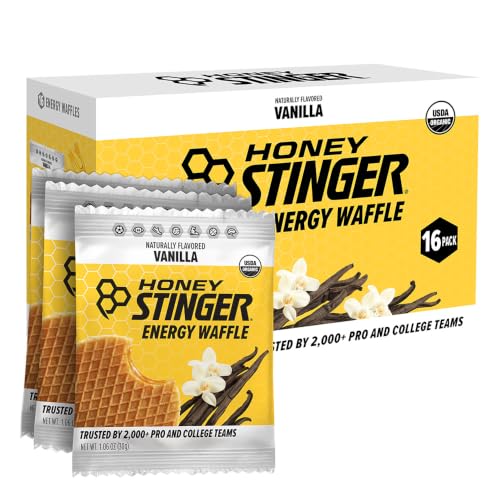 Honey Stinger Organic Vanilla Waffle Energy Stroopwafel for Exercise Endurance and Performance Sports Nutrition for Home & Gym Pre and Post Workout 16.96 Ounces (Pack of 16)