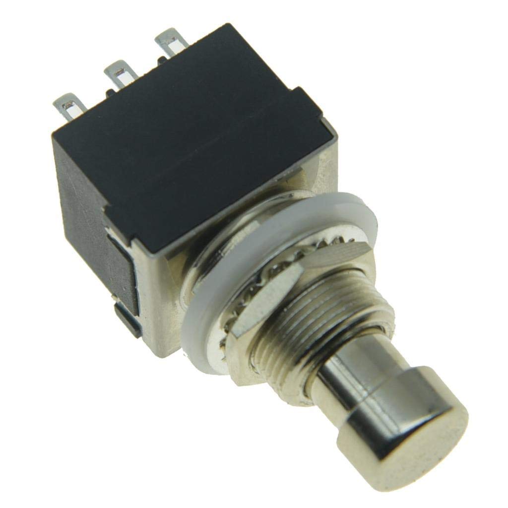 KAISH Lot de 5 interrupteurs à pédale à 9 broches 3PDT pour guitare électrique à effet bouton poussoir Noir
