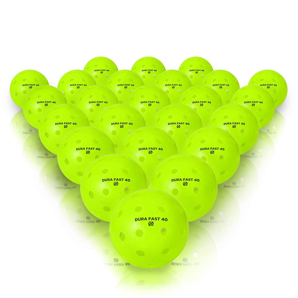 Dura Fast 40 Pickleballs | Bolas de Pickleball al aire libre | Neón | Dos docenas de 24 bolas | USAPA Aprobado y sancionado para jugar torneos, rendimiento profesional