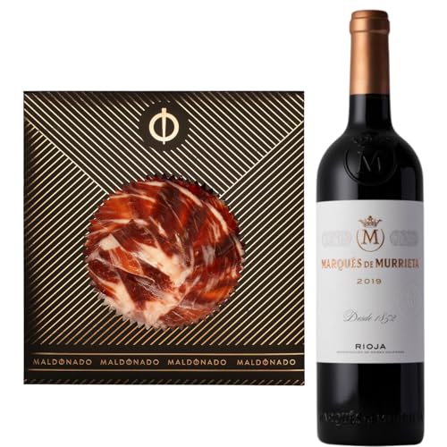 Pack Vino Rioja - Jamón de Bellota 100% Ibérico Maldonado Cortado a Mano 100g + Vino Tinto Marqués de Murrieta Reserva 75cl