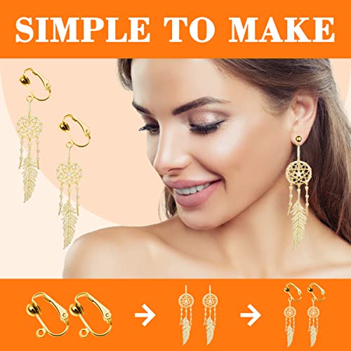 Fancy Nova 20 Pack Clip-On Earring Converters Hypoallergenic Earring Clip On Backs Parts Components Findings For Diy Earring And Pierced Ears (Gold） #TOP2