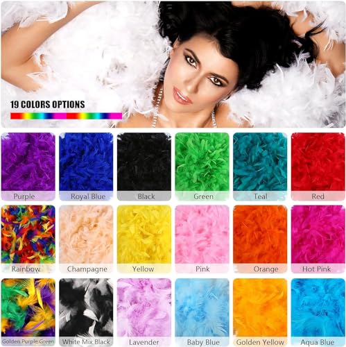 Tharaht B0B7QBQSXC Hot Pink Chandelle Turkey Feather Boa 2 Yards 40G thumb #4