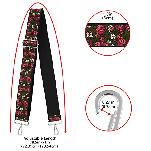 Image of Silvery Buckles Wide Shoulder Strap Adjustable Replacement Belt Crossbody Canvas Bag Handbag