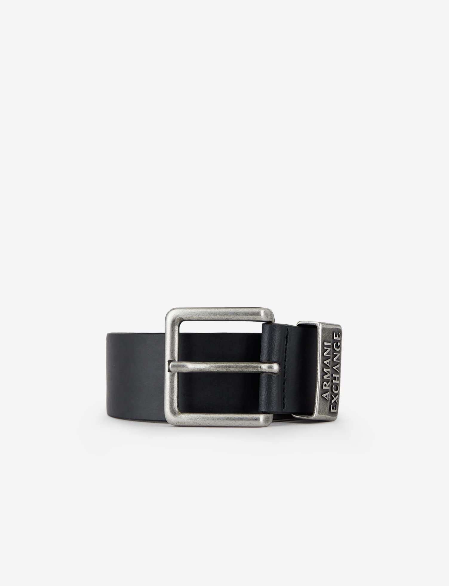 A|X Armani Exchange Men's Smooth Leather Belt, Black, 30
