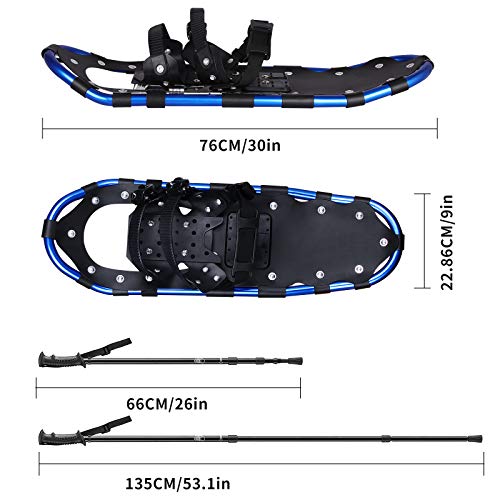 image for Qdreclod 25/27/30 Inches Light Weight Snowshoes for Women and Men, Non